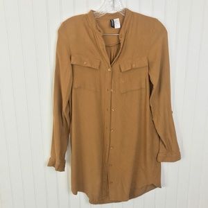 DIVIDED Camel Long Sleeve Shirtdress Tunic 2